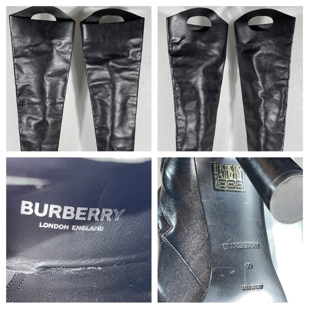 Burberry Black 110 Cutout Thigh-High Leather Boots Size - 10 .US / 40 .EU $2590 - Picture 11 of 15